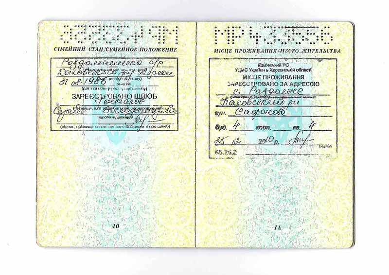 перевод паспорта украины на русский образец